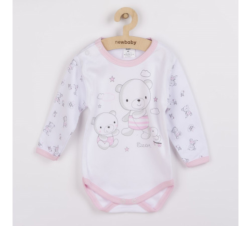 Детская одежда в Молдове new baby 36691 Боди с длинным рукавом bears pink 50см (новорожденный)