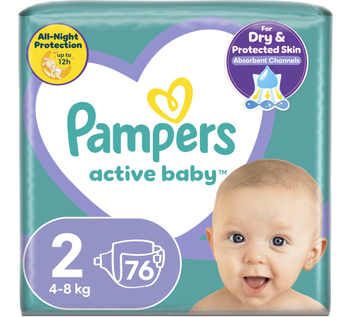 pampers active baby mini 2 (4-8 кг.) 76 шт.