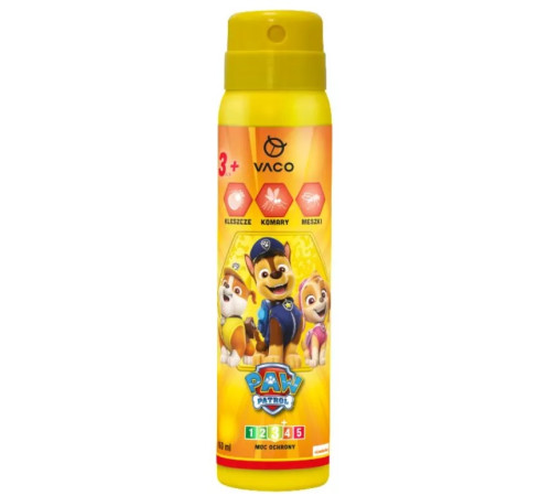  vaco Спрей аэрозоль от комаров, клещей и мошек "paw patrol" (3+) 100 мл.