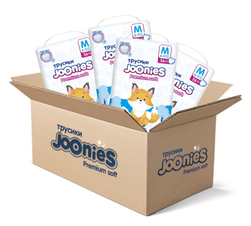  joonies mega pack 953214 premium soft scutece-chilotei m, 6-11 kg, (4x56) 224 buc.