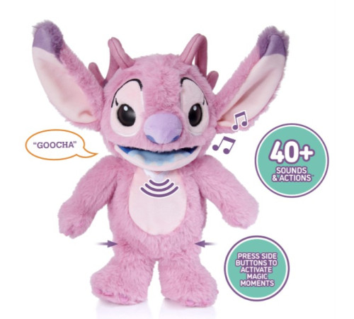stitch dis1038 jucărie de pluș interactivă "real fx palm: disney angel"
