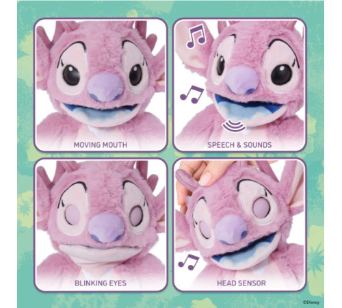 stitch dis1038 jucărie de pluș interactivă "real fx palm: disney angel"