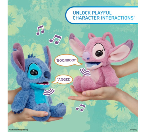 stitch dis1038 jucărie de pluș interactivă "real fx palm: disney angel"