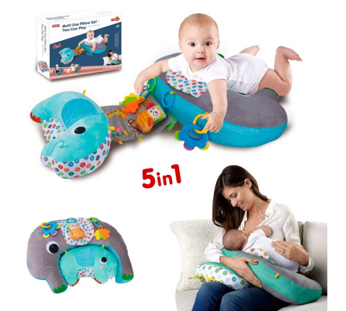 chipolino pwb025021bl pernă multifuncțională 5 în 1 pentru bebeluși (albastru)