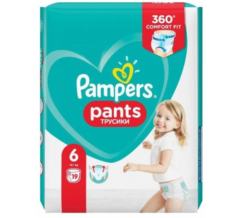  pampers pants 6 (15+ kg.) 19 buc.