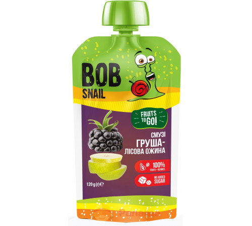  bob snail piure de fructe "smoothie"pere-mure de padure" (120 gr.)