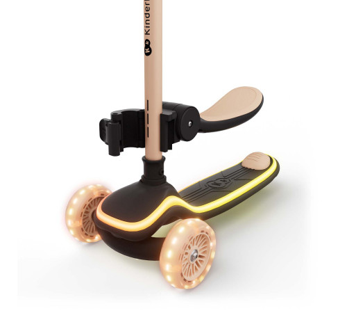 kinderkraft trotinetă 2 &icirc;n 1 raket up cu lumini led (bej)