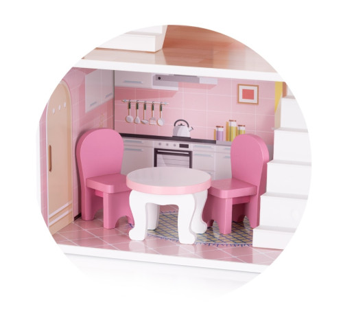 chipolino diwh02406636 Деревянный кукольный домик с 7 аксессуарами