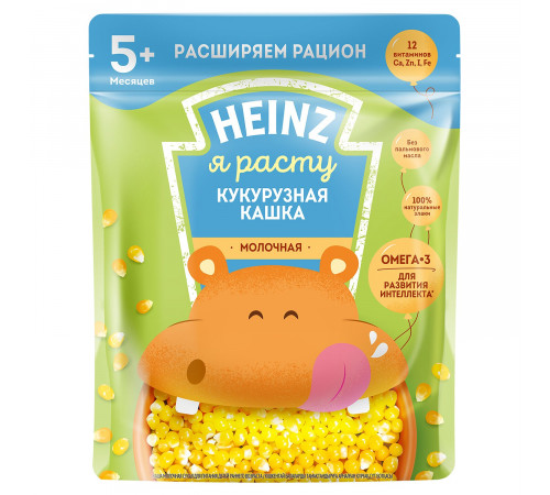  heinz Каша молочная кукурузная с Омега 3 (5m+) 200 гр.