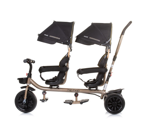 chipolino triciclu pentru gemeni "hip hop" trkhh0231eb ebony