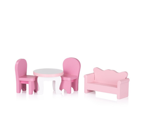 chipolino diwh02408631 casă pentru păpuși din lemn cu 9 accesorii