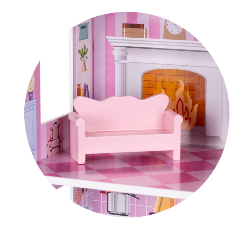 chipolino diwh02408631 casă pentru păpuși din lemn cu 9 accesorii