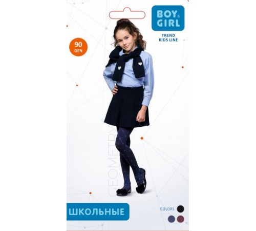 boy&girl 17488 Колготки для девочек (90d) geometry, 128-134, марсала