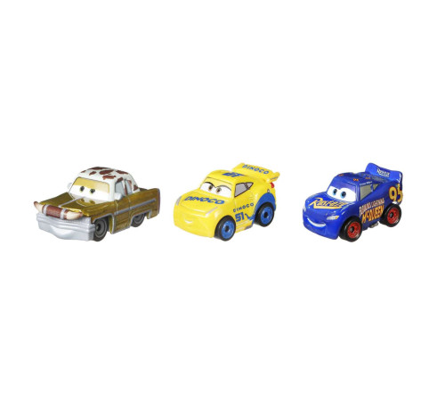 mattel gkg01 set de 3 mașini de bază din filmul "cars" (in sort.)