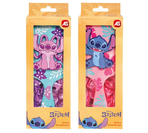  as kids 1027-64276 set de frumusețe pentru copii "disney stitch: perie de păr și elastice" (in sort.)