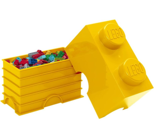 lego Контейнер для хранения storage brick 2 (12,5 x 25x18 cм.) жёлтый