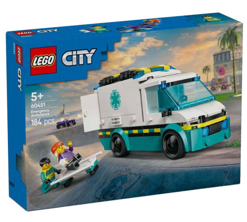 lego city 60451 Конструктор "Скорая помощь" (184 дет.)