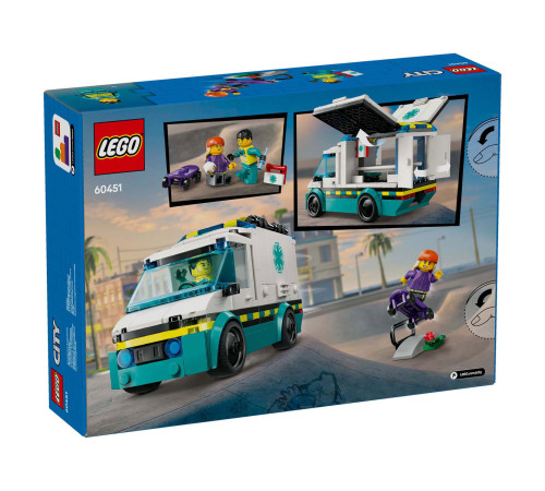 lego city 60451 Конструктор "Скорая помощь" (184 дет.)