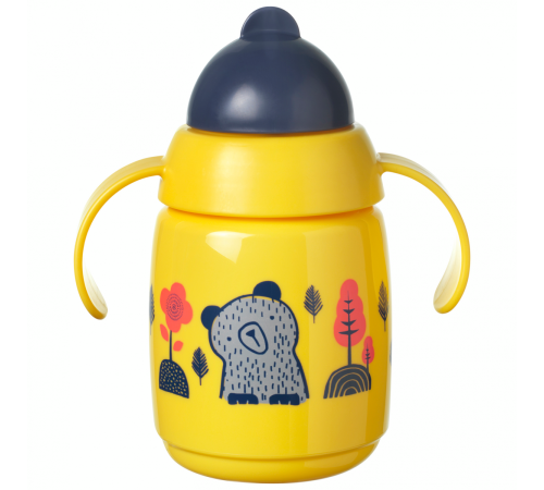 tommee tippee tt0390 cană cu pai "superstar" galben (6 luni+) 300 ml.