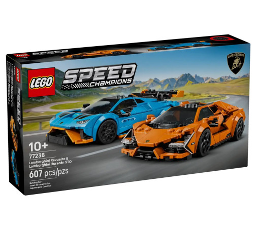 Lego Speed Champions 77238 Constructor "Lamborghini Revuelto și Huracán STO" (607 el.)  lego speed champions 77238 constructor "lamborghini revuelto și huracán sto" (607 el.)