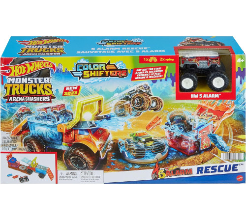 hot wheels hpn73 set de joc "monster truck: arena smashers" seria "schimba culoarea"