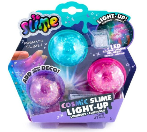 canal toys 213cl set de slime strălucitor "light-up cosmic crunch" (3 buc.)