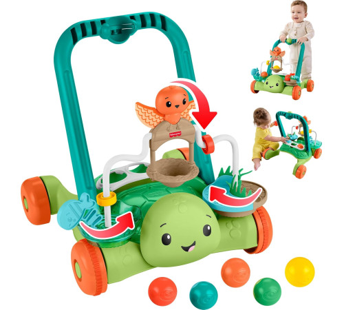 fisher-price jkd63 Интерактивные ходунки-каталка "Черепашка с шариками"
