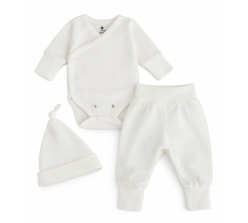 Детская одежда в Молдове minikin 242130362-68 Набор из 3 ед. растущий "simple" (р.62-68) молочный