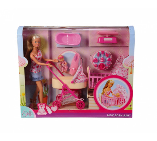 simba 5730861 set de joc "steffi cu un nou-născut" (ass.)