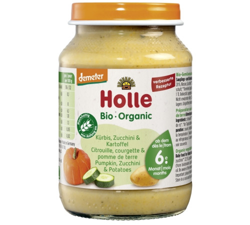  holle piure de cartofi, dovleac si dovlecel (6 luni+) 190g 