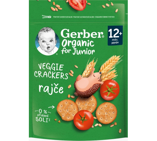  gerber organic biscuiți din gr&acirc;u crackers cu roșii (12 luni+) 100 g
