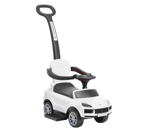  milly mally  59544 mașinuță de &icirc;mpins "porsche cayenne s" cu m&acirc;ner parental (alb)