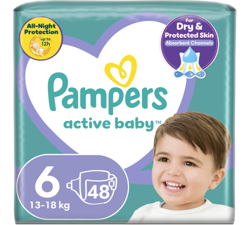 pampers active baby 6 (13-18 кг.) 48 шт.