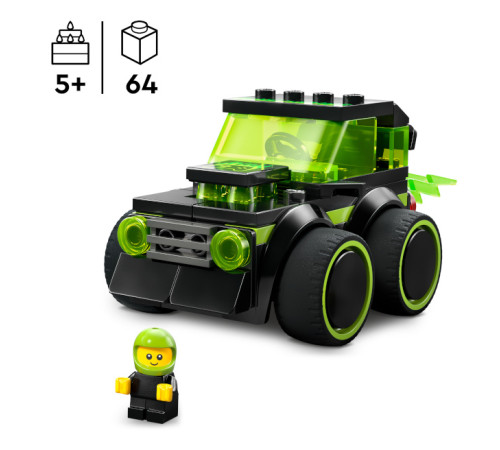 lego city 60484 constructor "rides &ndash; mașină de curse de jucărie" (64 el.)