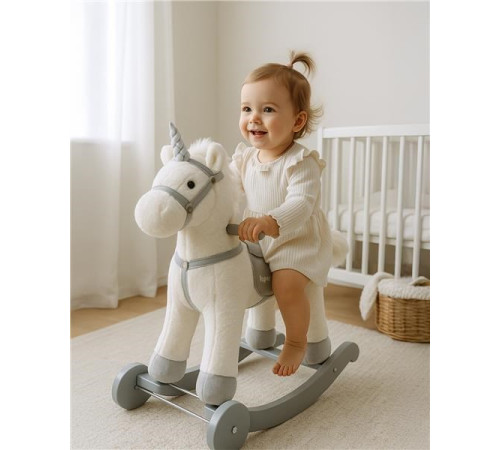 baby mix 56427 balansoar muzical cu roți "unicorn"