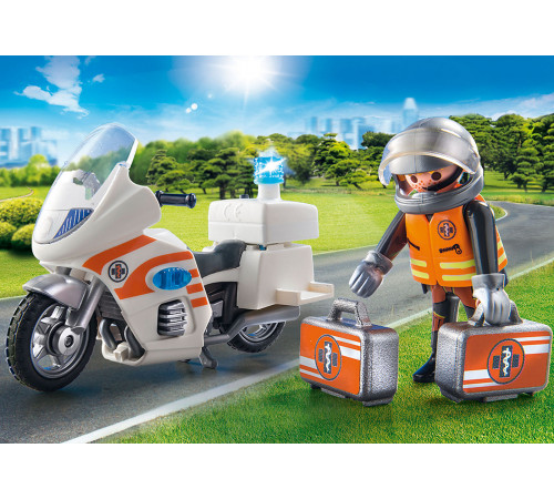 playmobil 70051 constructor "motocicletă de urgență" (18 el.)