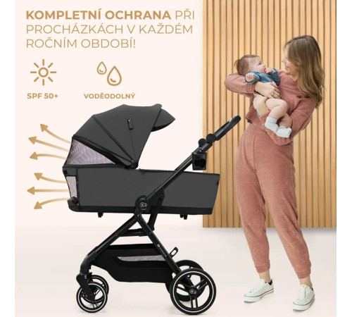 kinderkraft Коляска 2-в-1 yoxi серый