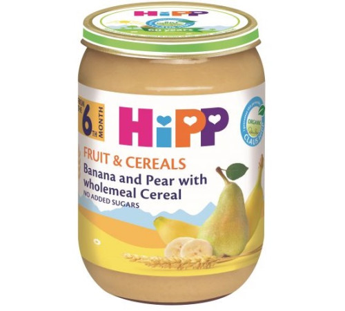 hipp 4830 piure cereale-banane- pere (6 m+) 190 gr.