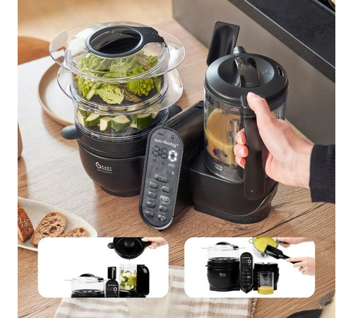 babymoov a001140 robot multifunctional 5 in 1 "nutribaby + xl" (negru) 