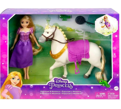 disney princess hlw23 setul de joc "rapunzel cu prietenul ei fidel maximus"