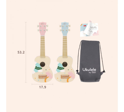 classic world 40563 Детская деревянная гитара "ukulele" розовый