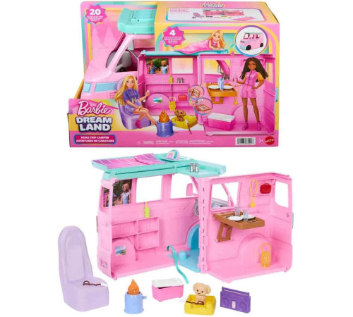 barbie jmk45 set de joacă dream land "autorulotă de călătorie barbie"