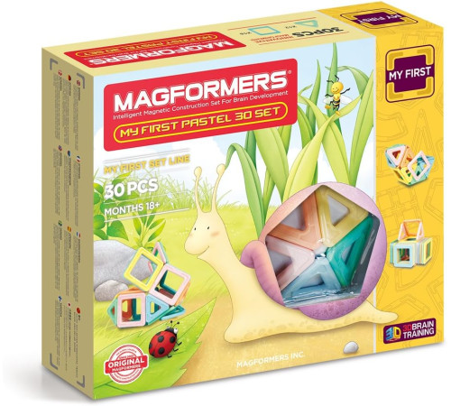 Детский магазин в Кишиневе в Молдове magformers 702013 Магнитный конструктор "my first pastel" (30 дет.)