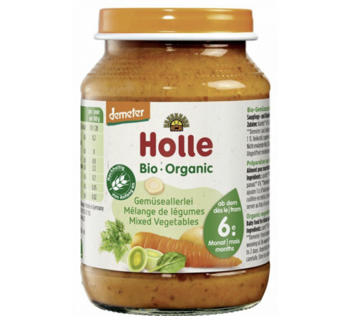  holle piure cu amestec de legume (6 luni+) 190g 