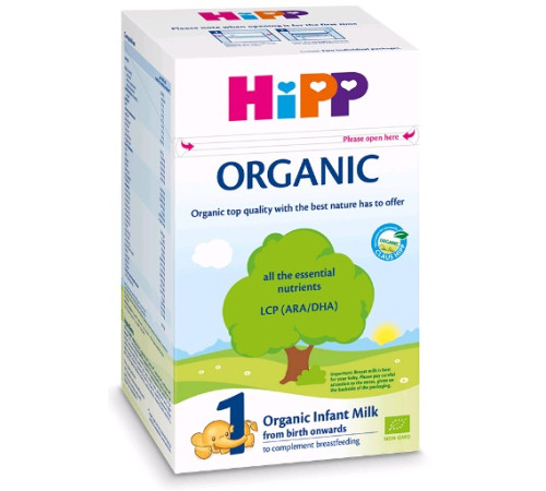 hipp 2016 organic 1 (0-6 m.) 800 gr.