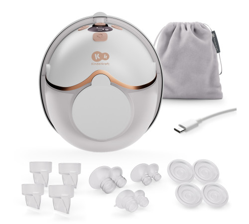 kinderkraft Беспроводной молокоотсос hands-free mamaflow (золотой)