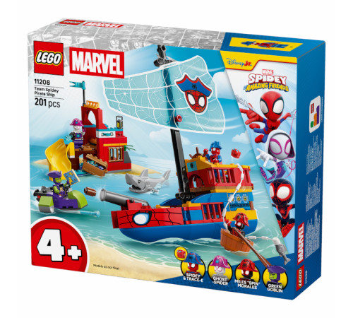  lego marvel 11208 Конструктор "Пиратский корабль команды Человека-паука" (201 дет.)