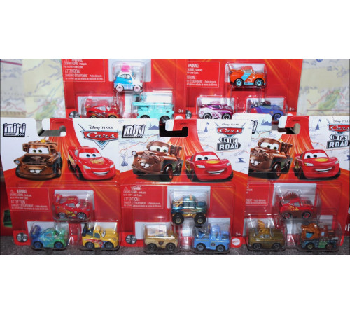 mattel gkg01 set de 3 mașini de bază din filmul "cars" (in sort.)