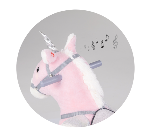 chipolino rhwl02402pink balansoar muzical cu roți "calut" (roz)