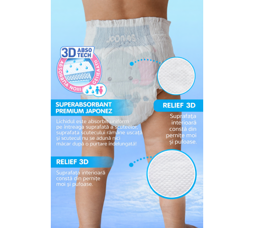 joonies mega pack 953214 premium soft scutece-chilotei m, 6-11 kg, (4x56) 224 buc.